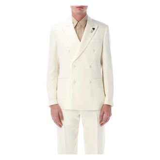 Lardini Blazers, male, White, Size: 2XL Soir&eacute;e Double-breasted Jacket
