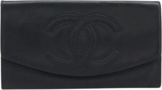 Chanel Pre-owned Wallets, female, Black, Size: ONE SIZE Pre-owned Leather Wallet