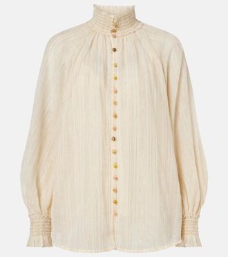 Zimmermann Blusa Aster in misto cotone e seta