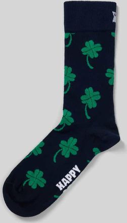 Happy Socks Socken mit geripptem Abschluss in Dunkelblau, Größe 41-46