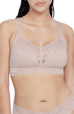 Skarlett Blue Goddess Busty Racerback Lace Bralette in Cashmere at Nordstrom, Size Xx-Large
