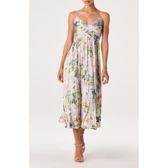 ASTR the Label Maeve Midi Dress in Lavender Multi Fl at Nordstrom, Size X-Small