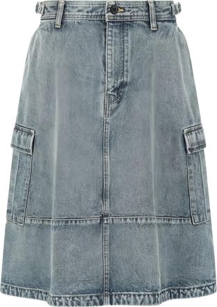 Balenciaga Gonna denim con ricamo - Blu