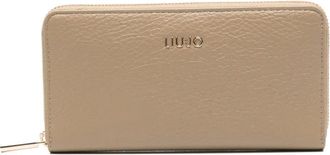 Liu Jo logo-plaque zip wallet - women - Polyester/Polyester/Polyurethane Resin - One Size - Neutrals