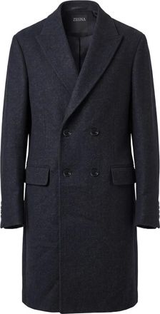 Ermenegildo Zegna Abrigo de lana de doble botonadura - Coats - Hombre - Azul - XL