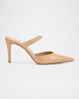 Stuart Weitzman 85mm Stuart Power Patent Leather Mule Pumps