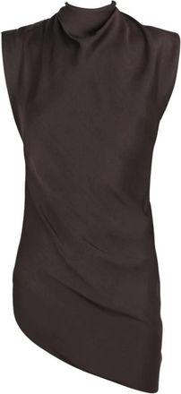 Cortana Ocaso Asymmetrische Top - Dames - Tops zonder mouwen - Rood - XS - Satijn - Tops