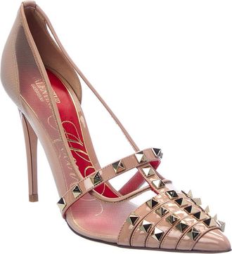Valentino Rockstud Alcove 100 Patent & Mesh Pump