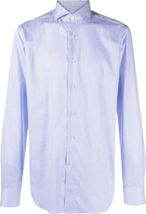 Xacus Overhemden, Heren, Blauw, 2Xl, Katoen, Gestreept Katoenen Overhemd Blauw Wit