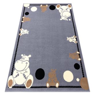 RugsX Rugsx - Alfombra Bcf Flash Hippo 3993 - Hipop&oacute;tamo Gris Grey 160x220 Cm