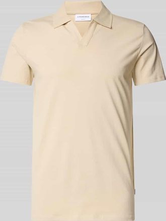 Lindbergh Lindbergh Poloshirt mit V-Ausschnitt in Sand, Gr&ouml;&szlig;e XXXL