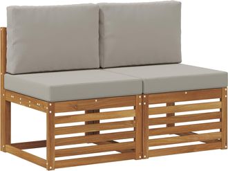 vidaXL 2 Pieza Sof&aacute; Intermedio De Exterior Madera De Acacia S&oacute;lida Vidaxl