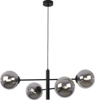 OEM L&aacute;mpara Colgante Vicenza Negra 4 Pantallas Planas Grafito E14