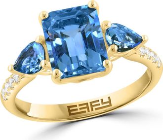 Effy London Blue Topaz & Diamond Ring at Nordstrom Rack, Size 7