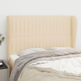 vidaXL Cabecero Con Orejas De Tela Color Crema 147x23x118/128 Cm Vidaxl