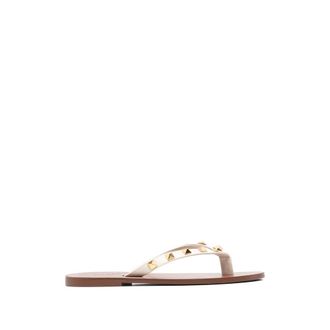 Valentino Garavani Flip Flops, female, Beige, Size: 7 1/2 US Rockstud Thong Sandal