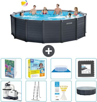Intex Piscina Graphite Panel Redonda - 478x124 Cm - 9-piezas S607
