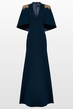 Jenny Packham Star Shower Rhinestone-Embellished Maxi Dress in Blackthorne Blue at Nordstrom, Size 16 Uk