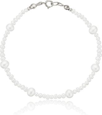 Lily & Roo Silver Multi Pearl Bracelet