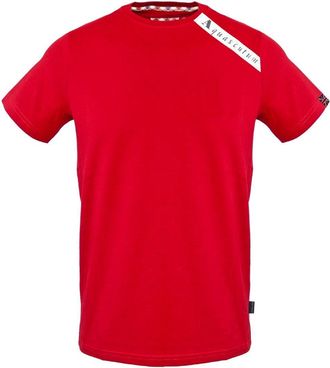 Aquascutum Heren Logo Branded Shoulder T-shirt (Rood)