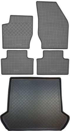 OEM Volvo Xc90 I Suv (5 Puertas) De 2002 A Abril De 2015. Juego: Alfombrillas De Goma Para Coche + Alfombrilla Para Maletero