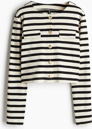 H&M Cardigan aus Jersey mit Zierpatten - White