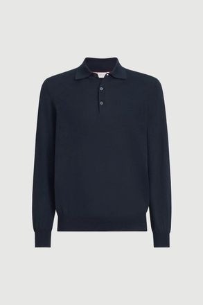 Brunello Cucinelli KNITTED POLO Size: 52, colour: NAVY