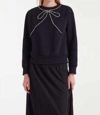Compa&ntilde;&iacute;afant&aacute;stica Crystal Bow Sweatshirt In Black