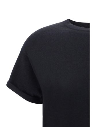 Brunello Cucinelli Womens T-Shirt Cashmere Glitter Black Knitwear Sweater