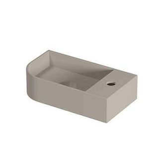 Bernacchini Trevi Fontein - 40x22x10cm - 1 kraangat - links afgerond - porselein - mat creme cotton