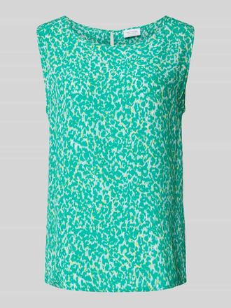 Comma Blusenshirt aus Viskose mit Rundhalsausschnitt in Tuerkis, Größe 40