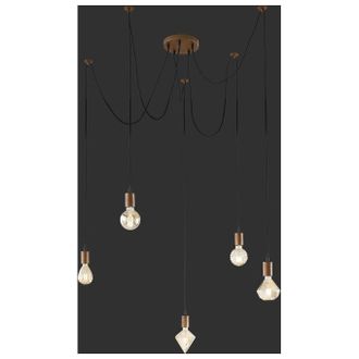 Trio Lighting Italia Lampadario Sospensione Cord 60w Attacco Grande 27 Colore Ruggine 310100562 - Trio
