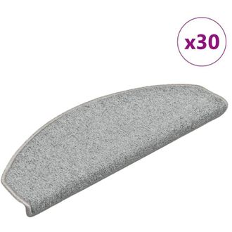 vidaXL Felpudos Para Escaleras 30 Unidades 65x24x4 Cm Gris Claro Semicircular Grande Vidaxl