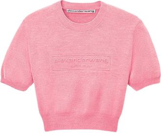 Alexander Wang Top con logo goffrato - Rosa