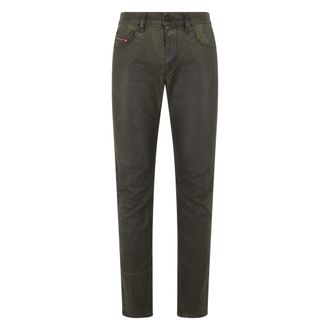 Diesel Slim-fit Jeans, male, Green, Size: W28 Waxed Denim Jeans