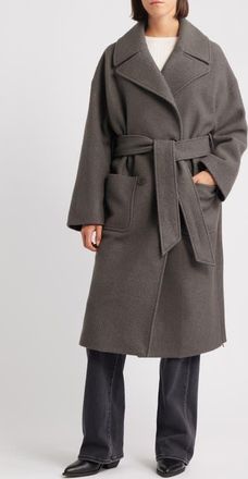 HiSO Double Breasted Boiled Wool Coat in Taupe at Nordstrom, Size X-Small