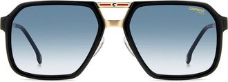 Carrera Victory 59mm Gradient Square Sunglasses in Black/Gold/Dark Blue at Nordstrom