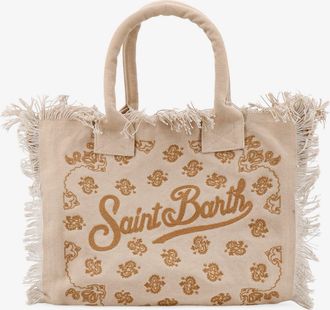 MC2 Saint Barth Womens Vanity Handbag Cotton Beige Handbags Hand Bags