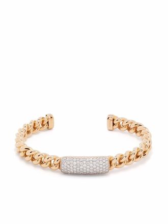 Tirisi Bracciale Amsterdam in oro rosa 18 carati con diamanti e catena in maglia barbazzale