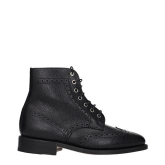 Thom Browne Damens Lederstiefeletten Schwarz