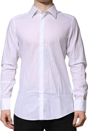 Dolce & Gabbana Mens White Martini Long Sleeve Dress Formal Shirt Cotton
