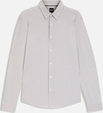 HUGO BOSS Mens BOSS Black P-ROAN-kent-C1-233 Shirt 245 Open Brown - Grey - Size: 42/Regular