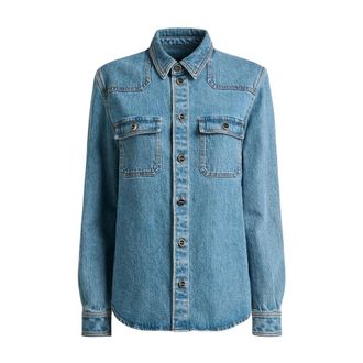 Kiton Dames, Blouses & Shirts, Blauw, Maat: L Denim