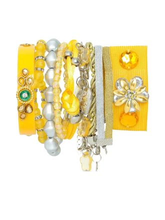 Amir Slama beaded flower bracelet - Yellow