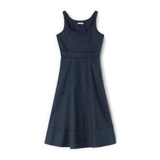 Motivi Jurk met Ajour&eacute; in Popeline - Dames - Casual kleedjes - Blauw - 2XS - Katoen - Kleedjes