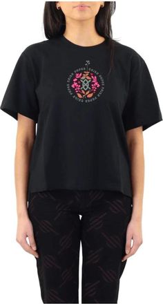 Daily Paper Clothing Tops, Dames, Zwart, M, Piuza Korte Mouw T-shirt