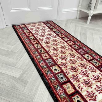 Runrug Hallway Carpet Runner Rug - Soft & Comfy, 9mm - Mayan in Black | Size: 60 cm x 420 cm