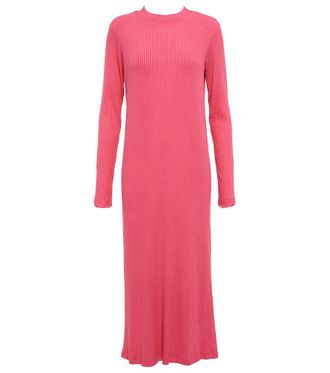 Velvet Ember ribbed-knit midi dress