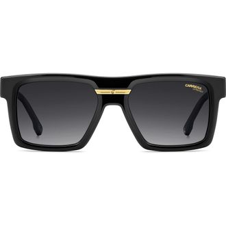Carrera Victory 55mm Gradient Rectangular Sunglasses in Black/Dark Grey Sf at Nordstrom