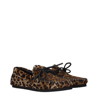 Isabel Marant Womens Brown Horsehair Slip-On Loafers